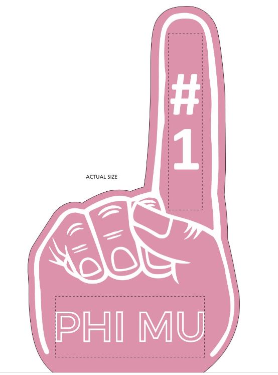 Phi Mu Foam Finger