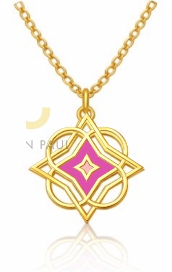 Two-Toned Quatrefoil Necklace