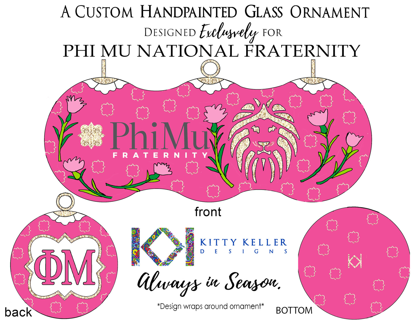 Circle of Phi Mu Ornament 2022