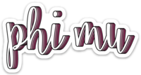 Phi Mu Script Sticker