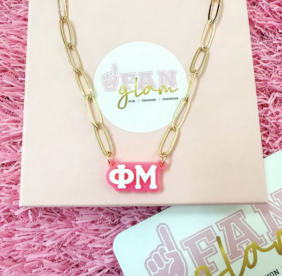 Acrylic Greek Paperclip Necklace