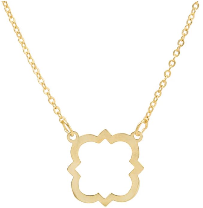 Gold Plated Quatrefoil Necklace