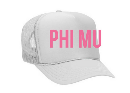 Go Phi Mu Trucker Hat