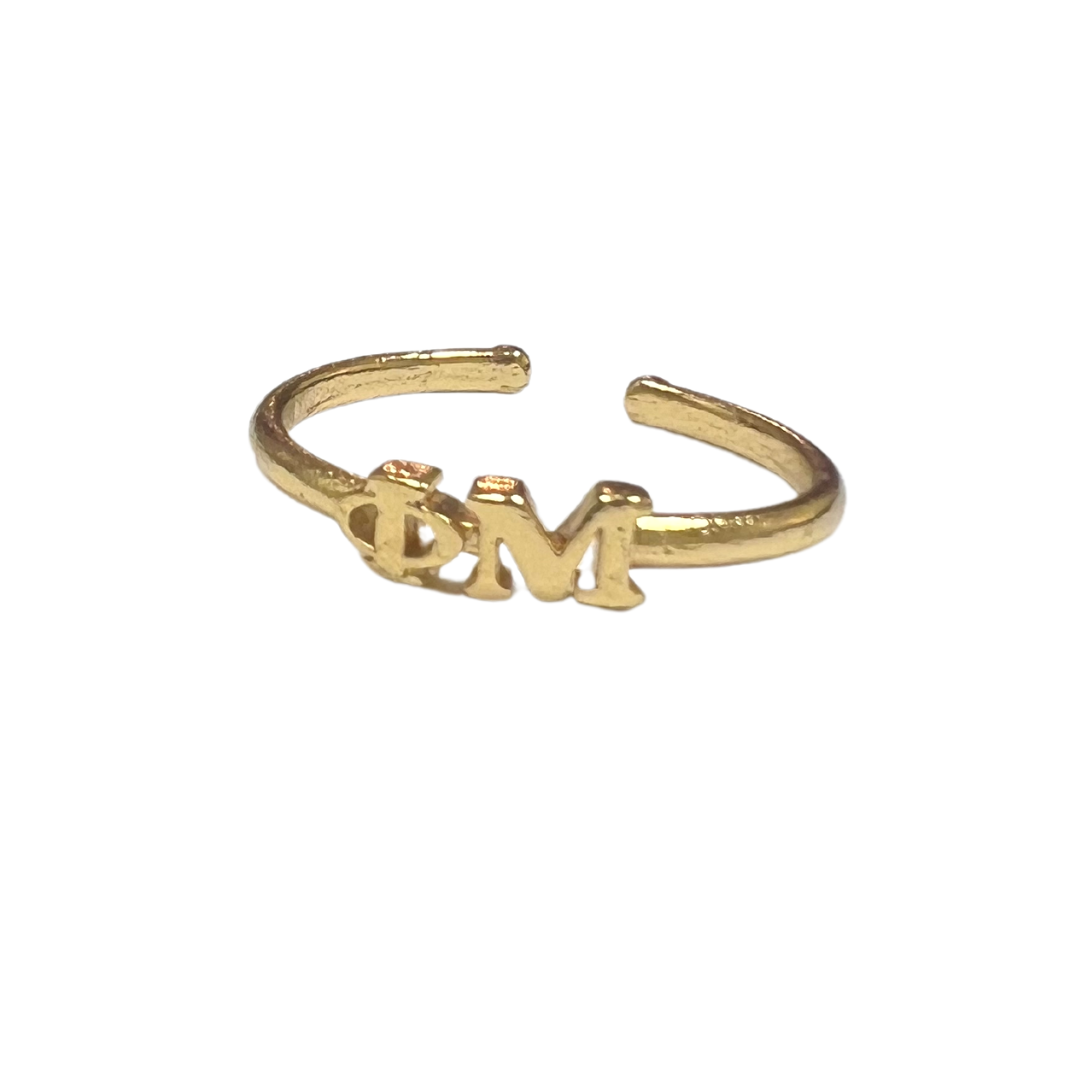 Greek Letter Adjustable Ring